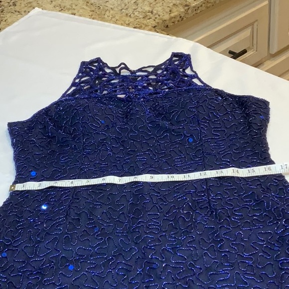Scala blue beaded gown, size XXL - Picture 6 of 9
